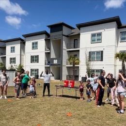 people playing a game in a field